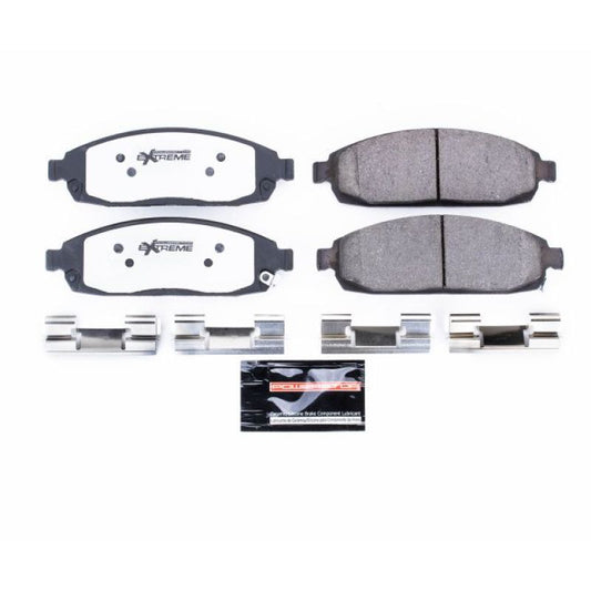 PowerStop Z26 Extreme Street brake pads for Jeep Commander front, with hardware, high-performance brake system component