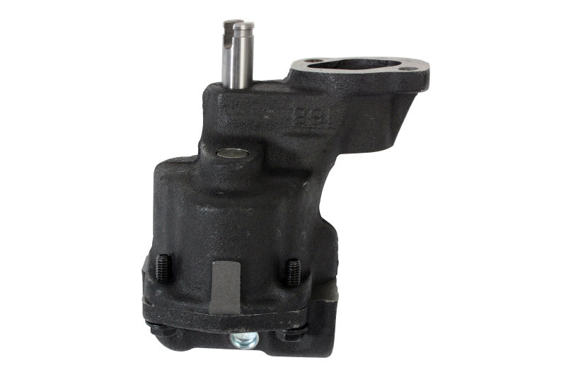 Moroso Chevrolet Small Block high volume racing anti-cavitation oil pump for engines, shown in close-up image.