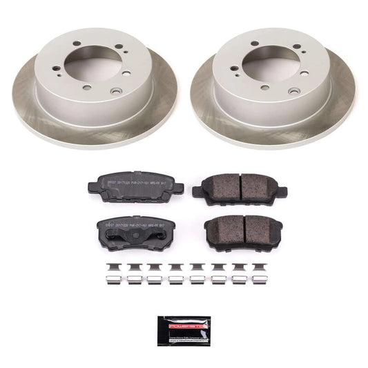 PowerStop rear semi-coated brake rotor kit for 2005-2006 Mitsubishi Outlander, performance brake upgrade with durable rotor design.