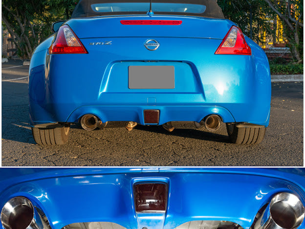 2009-2021 NISSAN 370Z Z34 STAINLESS STEEL AXLE BACK 4.5" DUAL TIPS EXHAUST (ANDOLIZED SILVER OR BURNT BLUE TIPS)