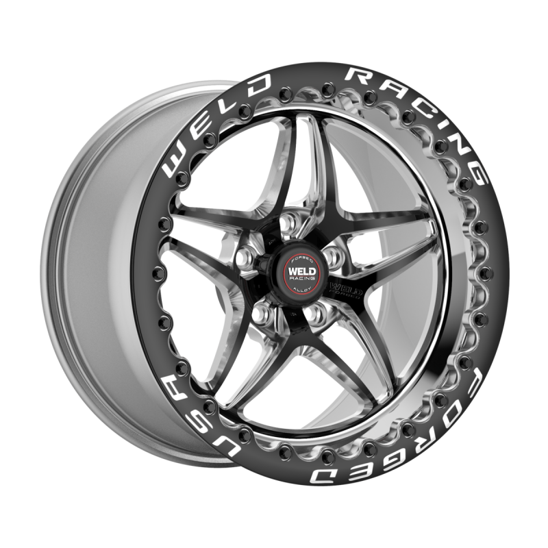 Weld S81 Beadlock forged wheel with 15x10 inch size, black center, polished shell, 5x120.65 bolt pattern, off-road style