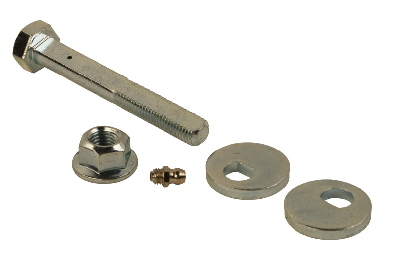 Moog Chrysler Sebring rear suspension alignment camber and toe kit showing metal components and adjustment hardware.