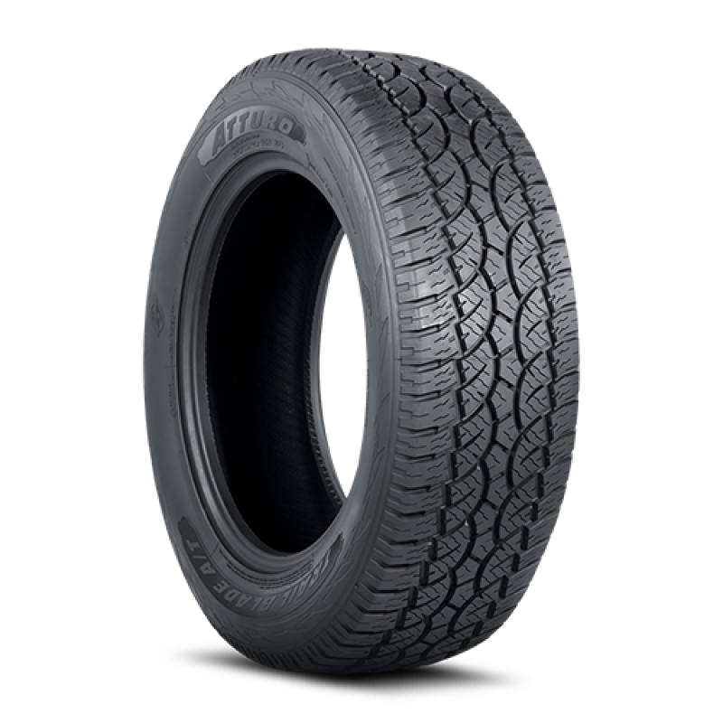 Atturo Trail Blade A/T tire 275/60R20 115T for on-road UTVs, showing tread pattern and sidewall branding.