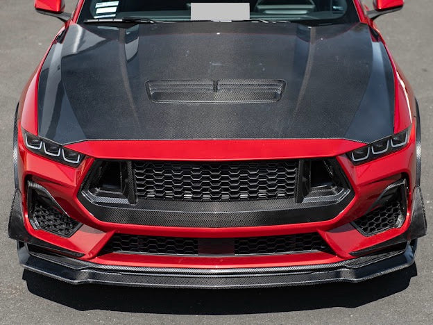 2024-UP MUSTANG S650 | CARBON FIBER FRONT LIP EXTENSION SPLITTER GROUND EFFECTS