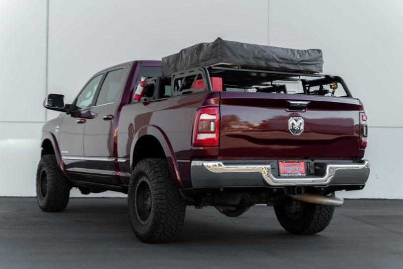 DV8 Offroad MTO Series 2-piece adjustable bed rack for 07-23 Toyota Tundra and 09-23 Ford F150 Raptor trucks, exterior accessory
