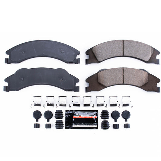 PowerStop Z23 Evolution Sport rear brake pads for 2008-2014 Ford E-150, showing the brake pad set with hardware.