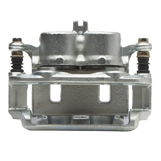 Silver zinc coated DFC OE front brake caliper for Nissan XTerra 00-04, premium replacement part with durable finish.