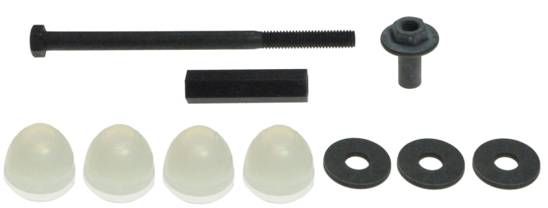 Moog Dodge B100 front sway bar endlink, automotive suspension part, shows metal linkage with rubber bushings.
