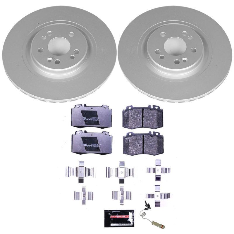 PowerStop OE brake kit for Mercedes-Benz ML55 AMG front Euro-Stop brake system showing brake discs and calipers