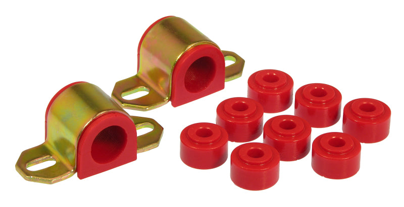 Red Prothane dually rear sway bar bushings for GM trucks 1981-1991, 1 1/16 inch size, shown in the image.