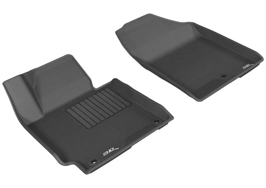 Black 3D MAXpider rubber floor mat for 2014-2016 Hyundai Elantra Kagu first row, showing textured surface and custom fit.