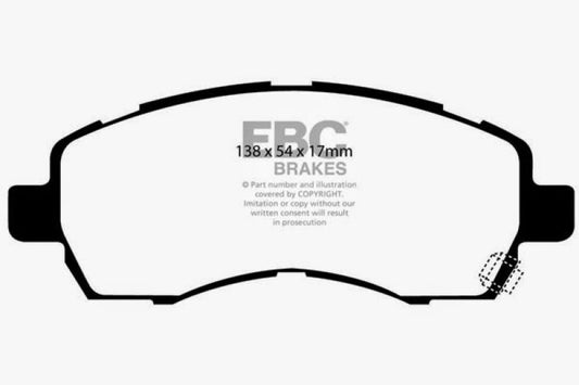EBC Ultimax2 front brake pads for 97-98 Subaru Impreza 1.8, OE quality brake pads with metal backing plates