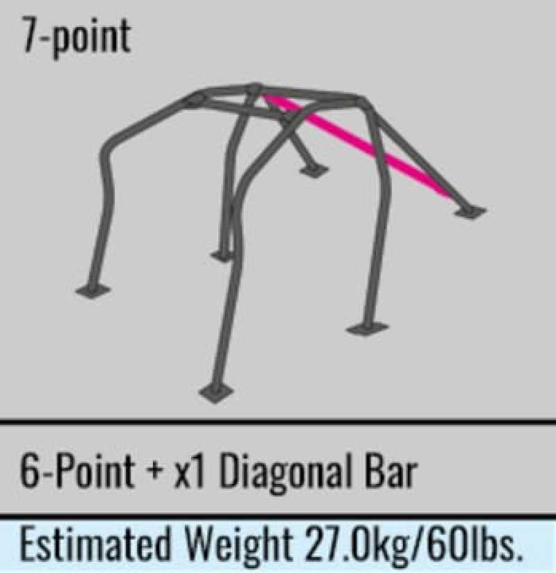 Cusco steel 7-point roll cage for Mitsubishi Evo 10 CZ4A, 2-passenger, around dash, S/O, no cancel, racing safety upgrade