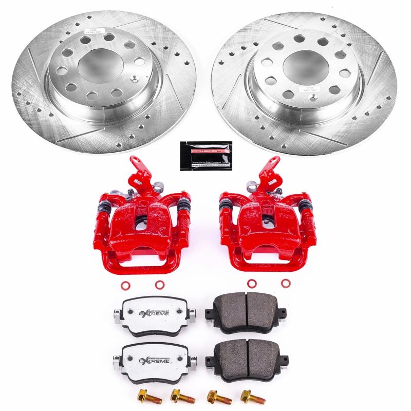 PowerStop Z26 Street Warrior rear brake kit with calipers for 2015-2018 Volkswagen Golf, performance brake system.
