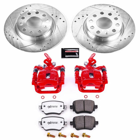 PowerStop Z26 Street Warrior rear brake kit with calipers for 2015-2018 Volkswagen Golf, performance brake system.
