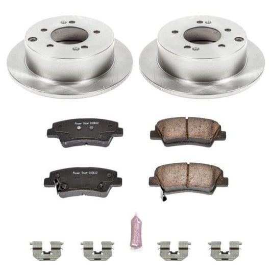 PowerStop rear Autospecialty brake kit for Kia Soul 2010-2013, includes OE-style brake components for reliable stopping power.