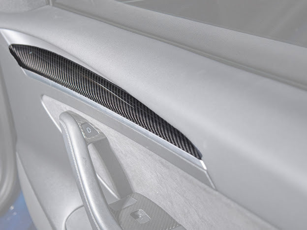2020-UP TESLA MODEL 3 & Y CARBON FIBER INTERIOR DOOR TRIM PANEL COVER