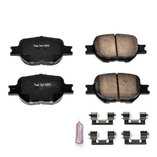 PowerStop Z23 Evolution sport front brake pads with hardware for 2005-2010 Scion tC, performance brake component.
