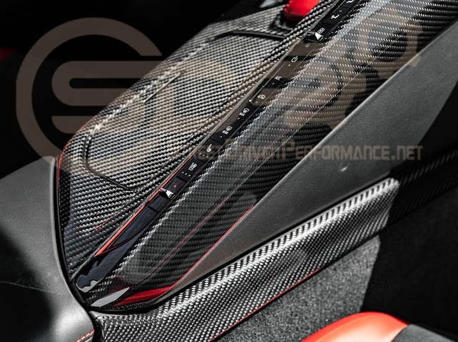 2020-Up Corvette C8 | CARBON FIBER Center Console Armrest Right Trim Panel Cover