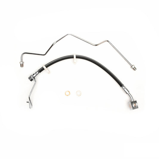 Dodge Ram 1500 rear left brake hose from DFC brake line kit, shown installed on the vehicle's rear brake system.