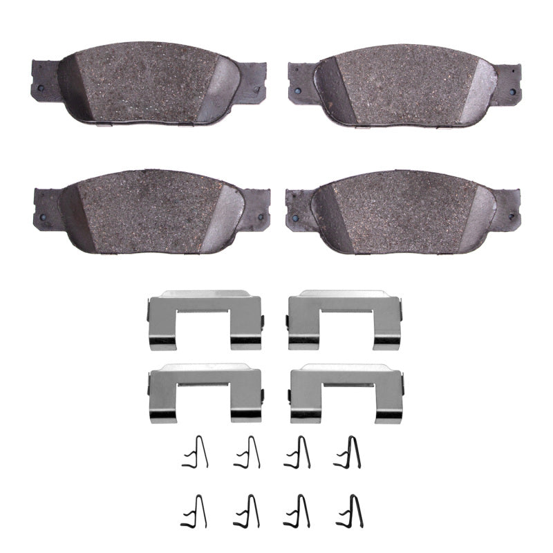 R1 Concepts Ford Thunderbird R1 00-06 front ceramic brake pads and hardware kit, OE type, with brake pad components and hardware.