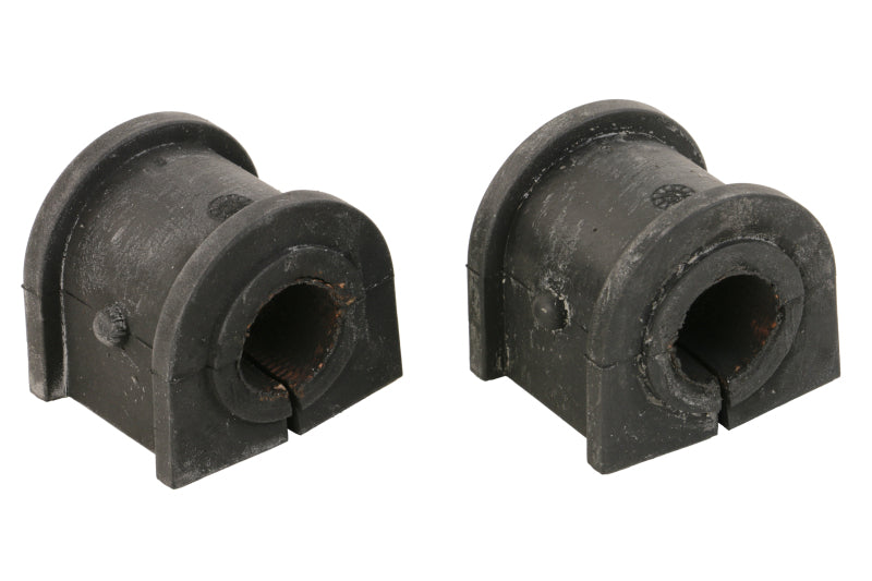 Moog sway bar bushings kit for 2013-2018 Ram 1500 rear to frame stabilizer bar, showing black rubber bushings in packaging.