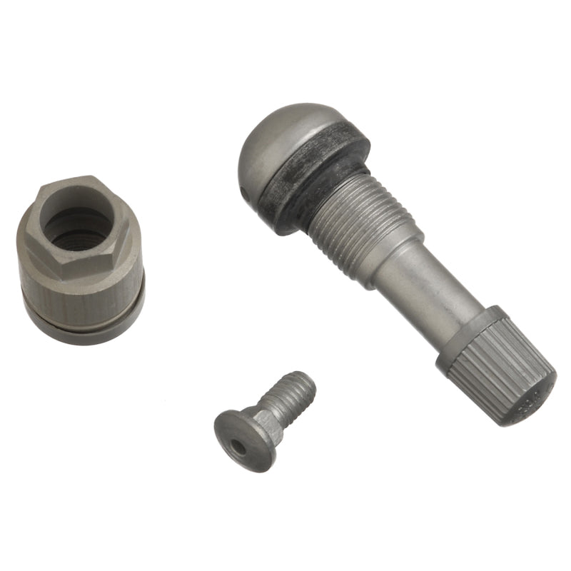 Schrader TPMS service pack with 25 short valve tire pressure sensors for Acura, Honda, Hyundai, and Kia vehicles.