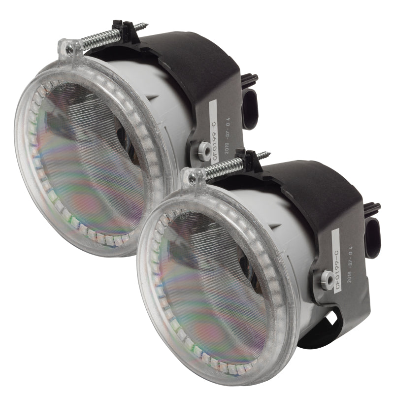 Oracle Lighting blue LED halo fog lights for 2007-2009 Chrysler Aspen, pre-assembled, bright blue daytime running lights.