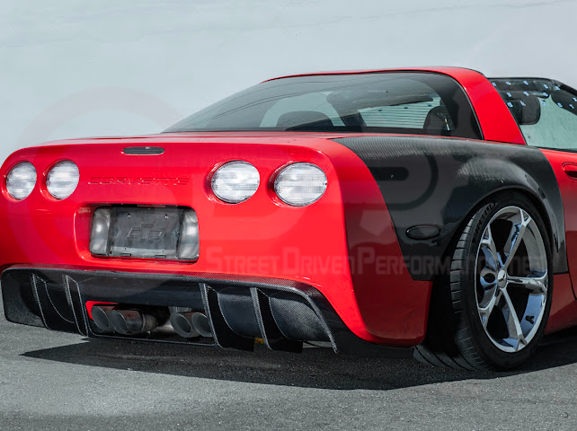 1997-2004 Chevrolet Corvette C5 | SDP Performance style CARBON FIBER Rear Bumper Finned Diffuser