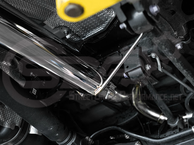 Toyota 4Runner 2025+ cat-back exhaust system by Street Driven Performance with chrome or burnt blue turn down tips.