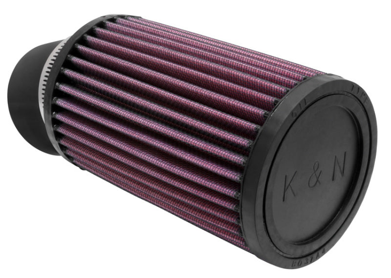K&N Engineering universal rubber air filter with 2 7/16 inch flange, 3 3/4 inch OD, 6 inch height, 20-degree flange angle
