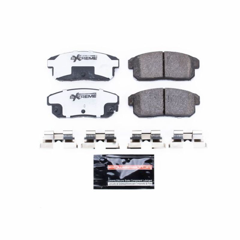 PowerStop Z26 rear brake pads for Infiniti G20, performance brake pads with hardware, designed for extreme street braking.