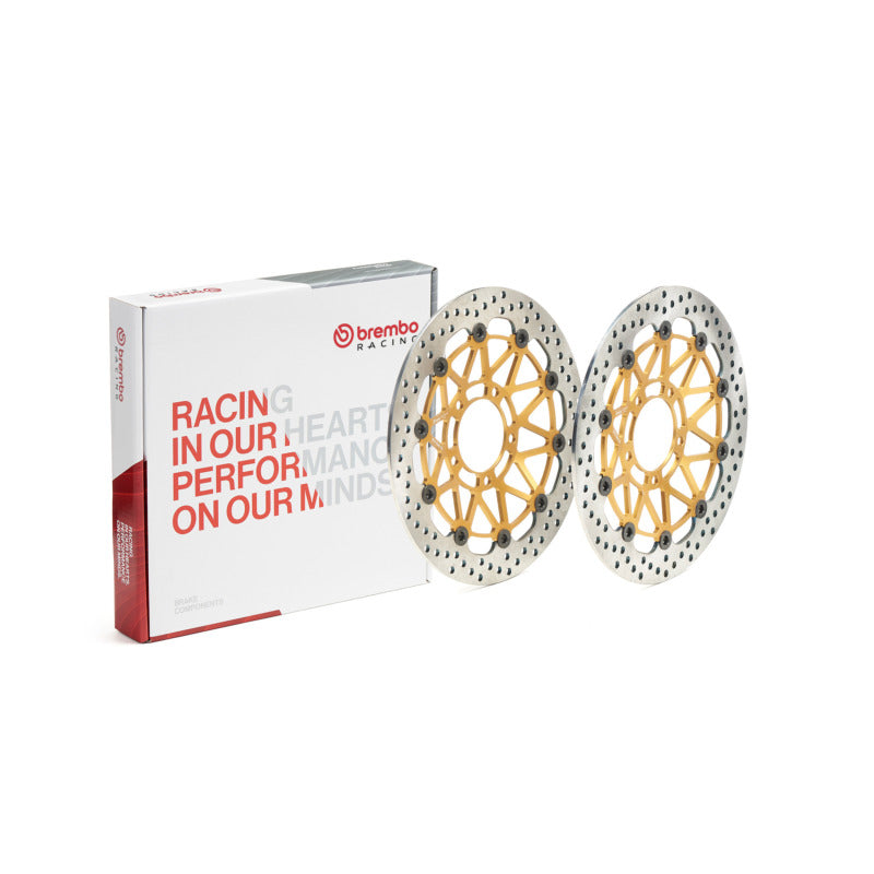 Brembo Powersports slotted brake disc for Triumph Tiger Supersport 2007-2011 motorcycle, showing the ventilated rotor with slots.