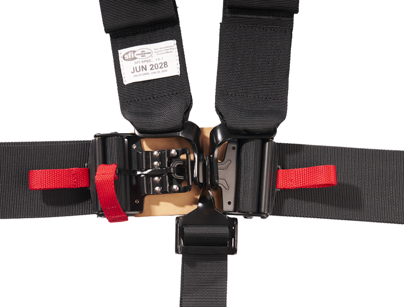 PRP Seats 5.3 harness latch and link with removable pads, black SFI 16.1 seat belt harness