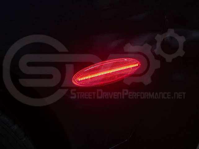 1997-2004 Chevrolet Corvette C5 | Rear Bumper Clear / Red / Black Lens Red LED Side Marker Lights Pair