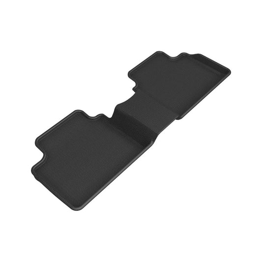 Black 3D MAXpider 21-22 Hyundai Elantra second row rubber floor mats, 3-piece set with textured surface and raised edges.
