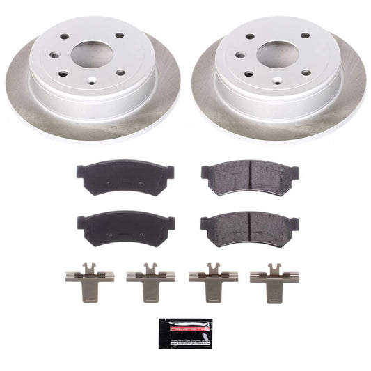 PowerStop rear semi-coated rotor kit for Suzuki Reno 2007-2008, performance brake rotor set with blank design
