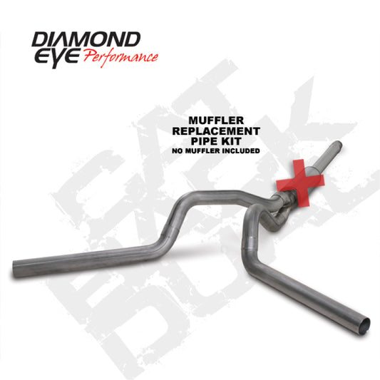Diamond Eye Performance Catback exhaust system for 94-97 Ford F250/F350 7.3L PowerStroke with dual stainless steel pipes.