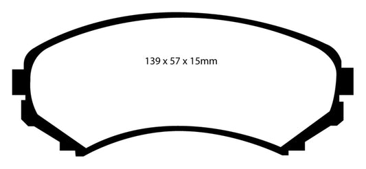EBC Ultimax2 front brake pads for Mazda MPV 2.6 2WD model, OE type, showcasing the brake pad set with metal backing and friction material