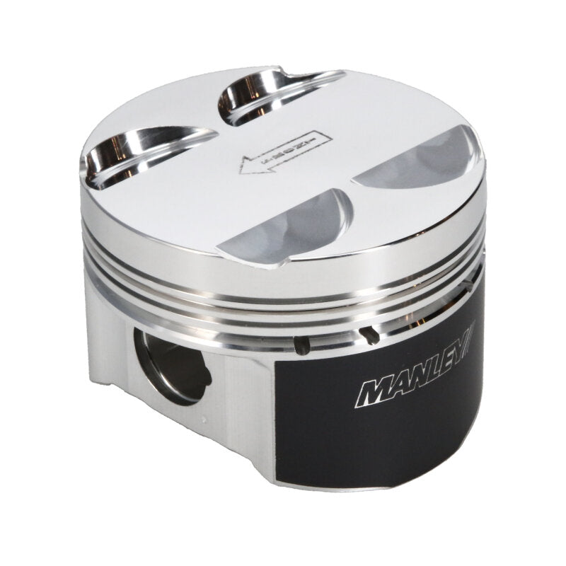 Manley Performance forged piston set for Mitsubishi 2.0L 4G63 engine, 85mm bore, includes piston rings and components.