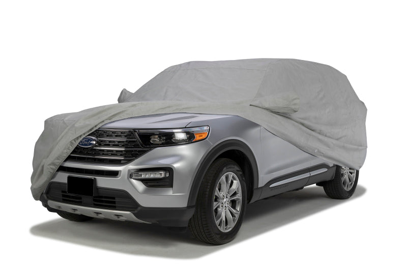 Covercraft custom gray 3-layer car cover for 1999-2004 Ford Lightning, designed for moderate climate protection.