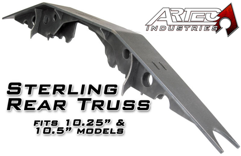 Artec Industries Ford F-250/F-350 Sterling 10 1/4 rear axle truss, durable steel construction, shown on a vehicle suspension system.