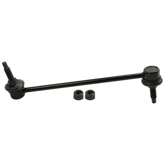Moog Ford Mustang front sway bar endlink kit, compatible with 2005-2014 models, showing metal sway bar links and mounting hardware.