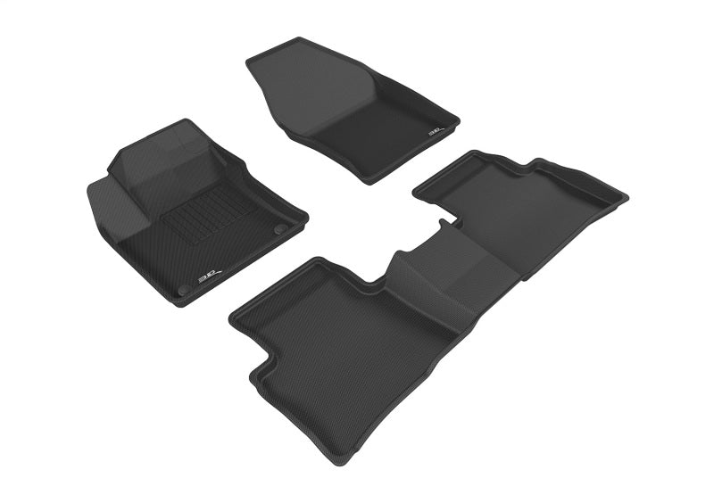3D MAXpider black rubber floor mats set for 2016-2022 Toyota Prius and Prius Prime, showing textured surface and custom fit design.