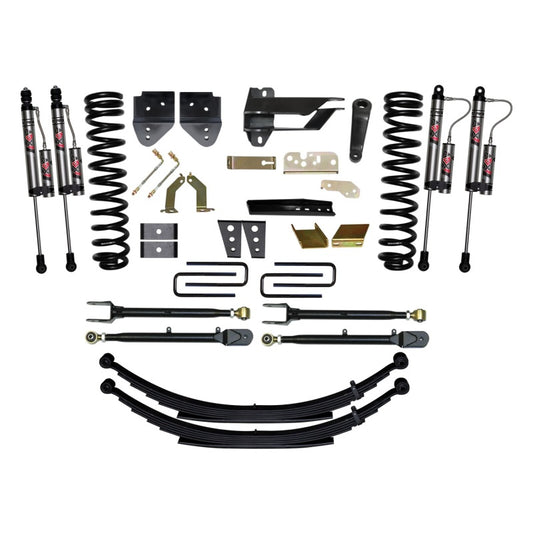 Skyjacker 8.5-inch lift kit for 2017 Ford F250/F350 4WD gas trucks, showing lifted suspension components and installation details.