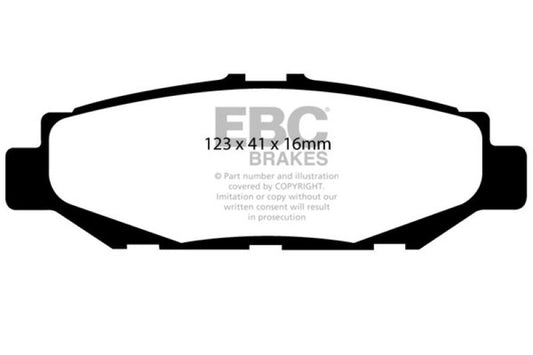 EBC Greenstuff rear brake pads for Lexus GS300 1993-1997, performance brake pads with green friction material.