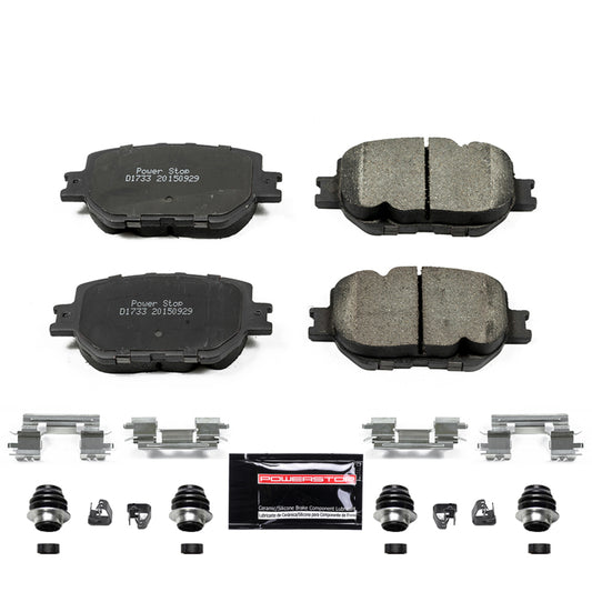 PowerStop Z23 Evolution Sport brake pads with hardware for front of 2014-2015 Lexus IS250, performance brake component.