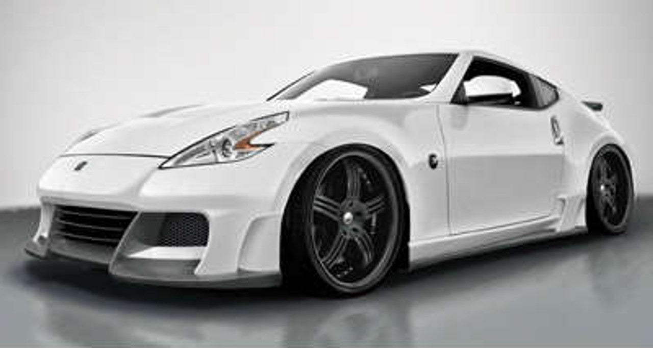 VeilSide 2009-2023 Nissan 370Z Ver. I Model FRP with CARBON Accents Complete Kit (CFRP/ FRP) 6 Pieces Front Bumper, Pair of Side Skirts, Pair of Side Caps & Rear Bumper (Side Skirts Does Not Fit Nismo Model)