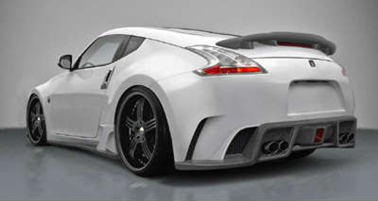 VeilSide 2009-2023 Nissan 370Z Ver. I Model FRP with CARBON Accents Complete Kit (CFRP/ FRP) 6 Pieces Front Bumper, Pair of Side Skirts, Pair of Side Caps & Rear Bumper (Side Skirts Does Not Fit Nismo Model)