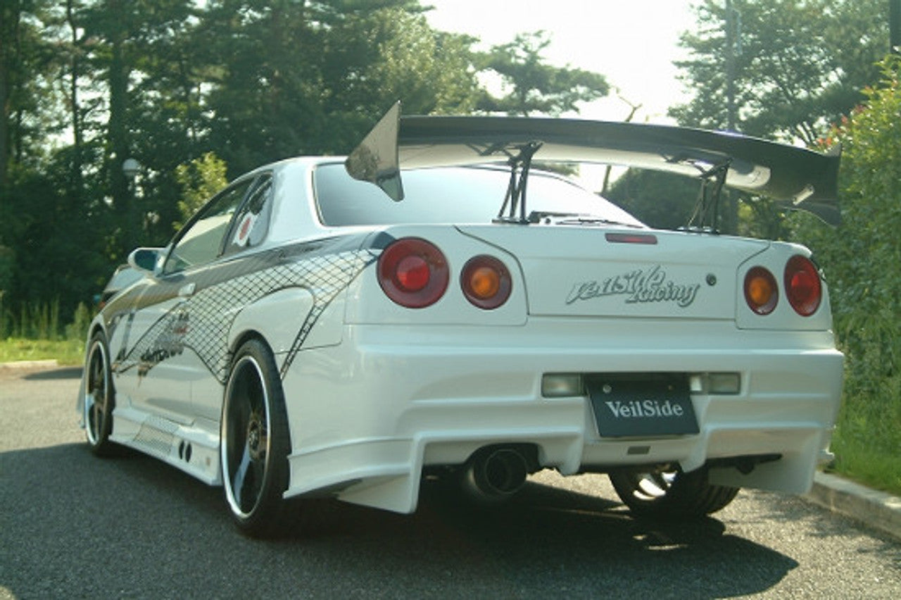 VeilSide 1999-2002 Nissan Skyline GT-S JDM ER34 VS D1-GT Model Rear Bumper Spoiler (FRP)